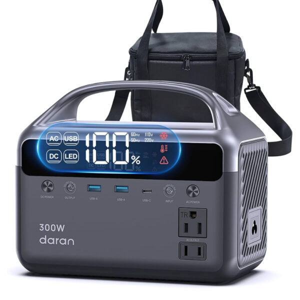Portable Power Station 300W (600W Surge), 192Wh (60,000mAh) Solar Generator