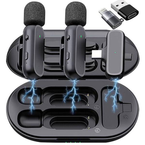2 Pack Professional Wireless Lavalier Microphone