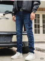 Men's Cat Scratch Stretch Slim Fit Bias Pocket Straight Leg Jeans - Image 2