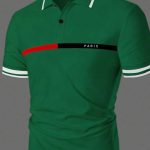 Manfinity Mode Men's Striped Print Short Sleeve Casual Polo Shirt