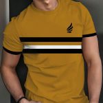 Men's 'Elegant Striped Men's T-Shirt Short Sleeve Crew Neck