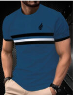 Men's 'Elegant Striped Men's T-Shirt Short Sleeve Crew Neck - Image 8