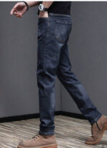 Men's Cat Scratch Stretch Slim Fit Bias Pocket Straight Leg Jeans - Image 5