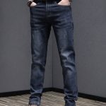 Men's Cat Scratch Stretch Slim Fit Bias Pocket Straight Leg Jeans