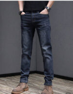 Men's Cat Scratch Stretch Slim Fit Bias Pocket Straight Leg Jeans - Image 6
