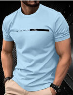 Manfinity Homme Men's Slim Fit Letter Print Round Neck Short Sleeve